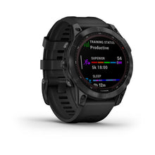 Load image into Gallery viewer, Garmin Fenix 7 Sapphire Solar Black DLC Titanium with Black Band

