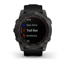 Load image into Gallery viewer, Garmin Fenix 7x Sapphire Solar Carbon Gray DLC Titanium with Black Band
