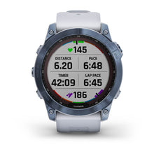 Load image into Gallery viewer, Garmin Fenix 7x Sapphire Solar Mineral Blue DLC Titanium with Whitestone Band
